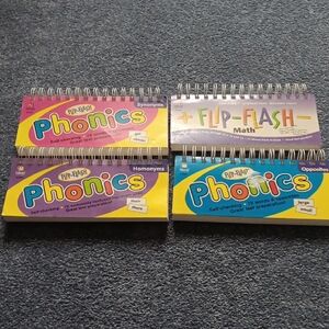 Flip-Flash Phonics and Math Card Set - Pink, Yellow, Blue, Purple